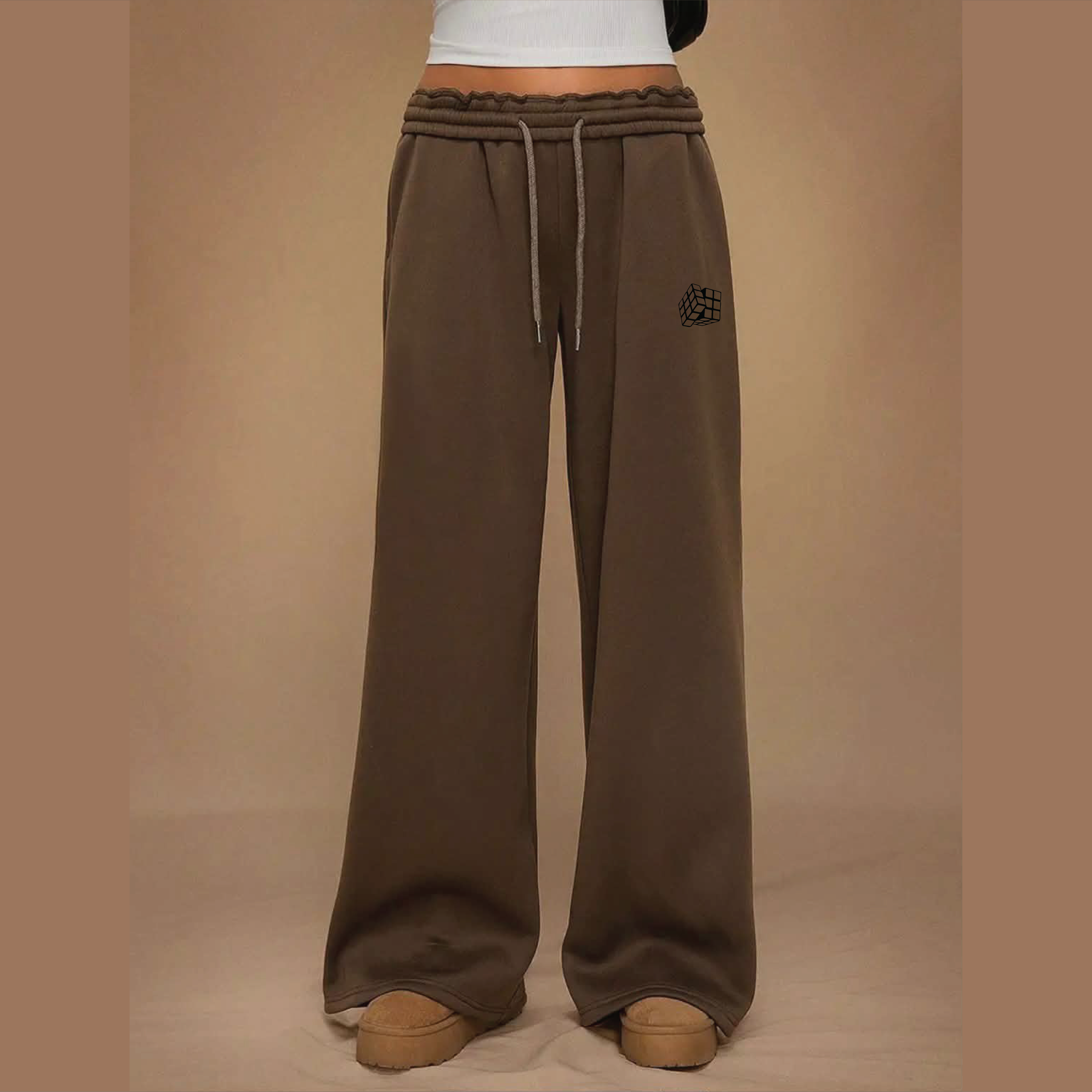 THE SHIFT FLEECE LINED WIDE LEG SWEAT PANTS