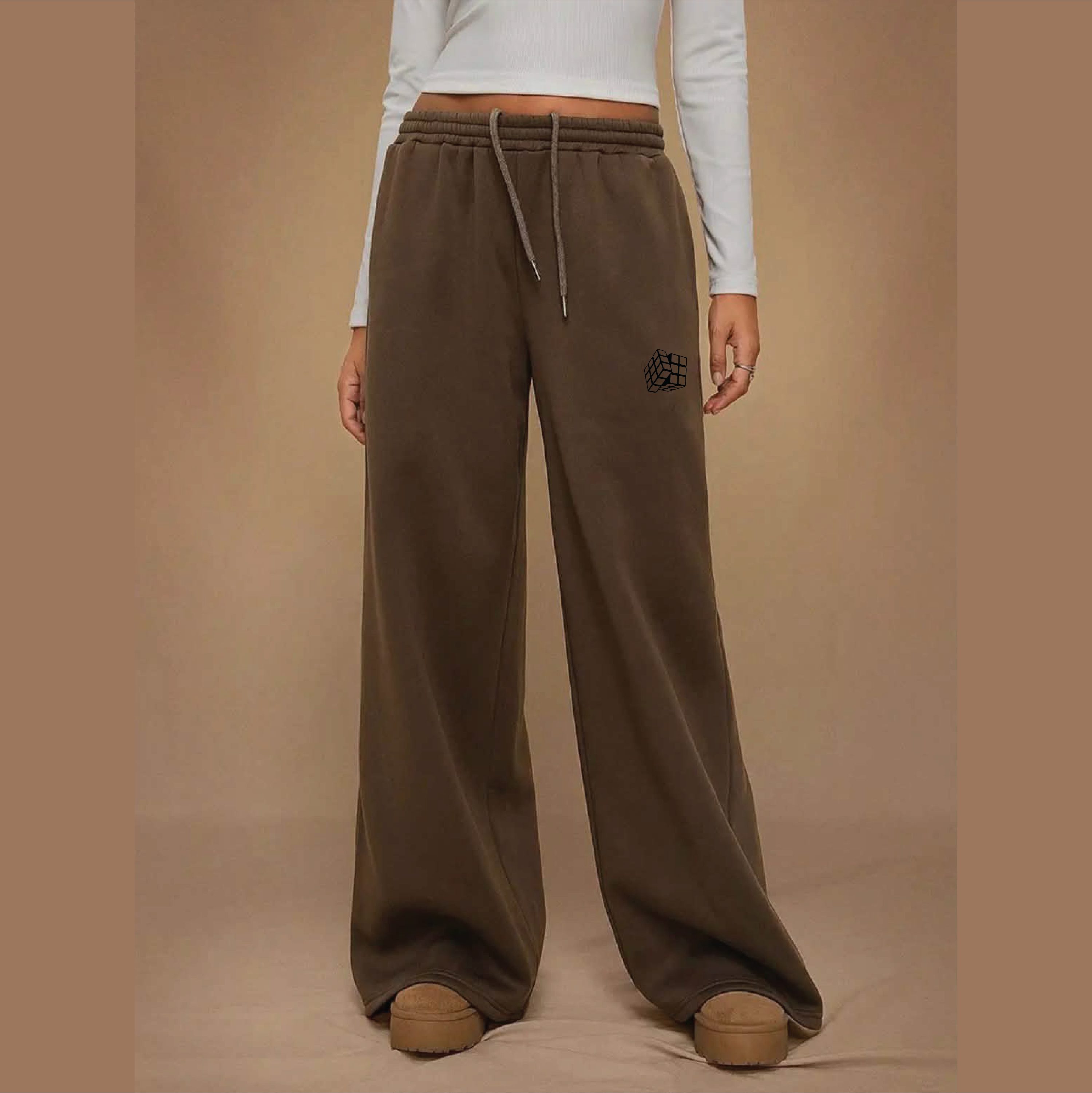 THE SHIFT FLEECE LINED WIDE LEG SWEAT PANTS