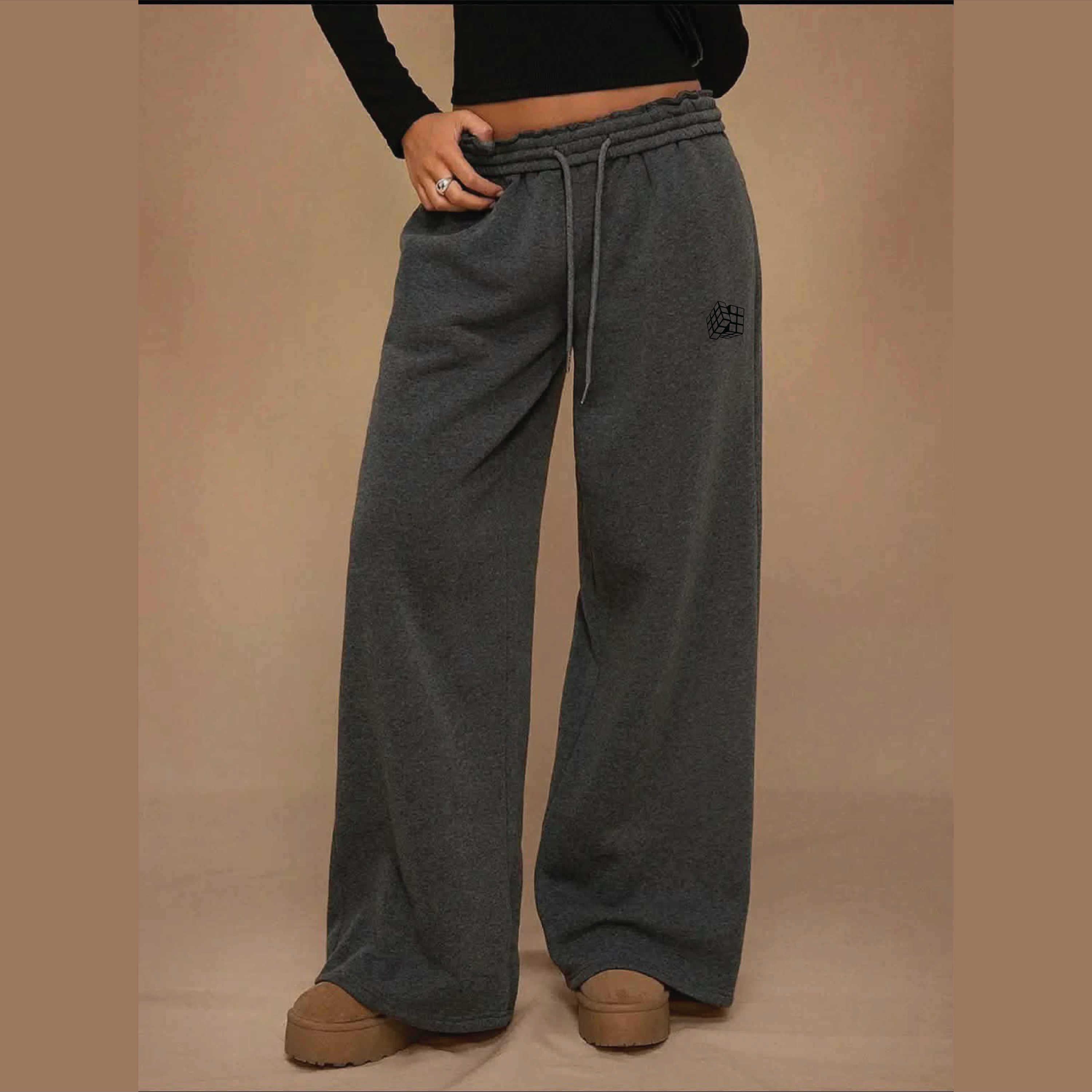 THE SHIFT FLEECE LINED WIDE LEG SWEAT PANTS