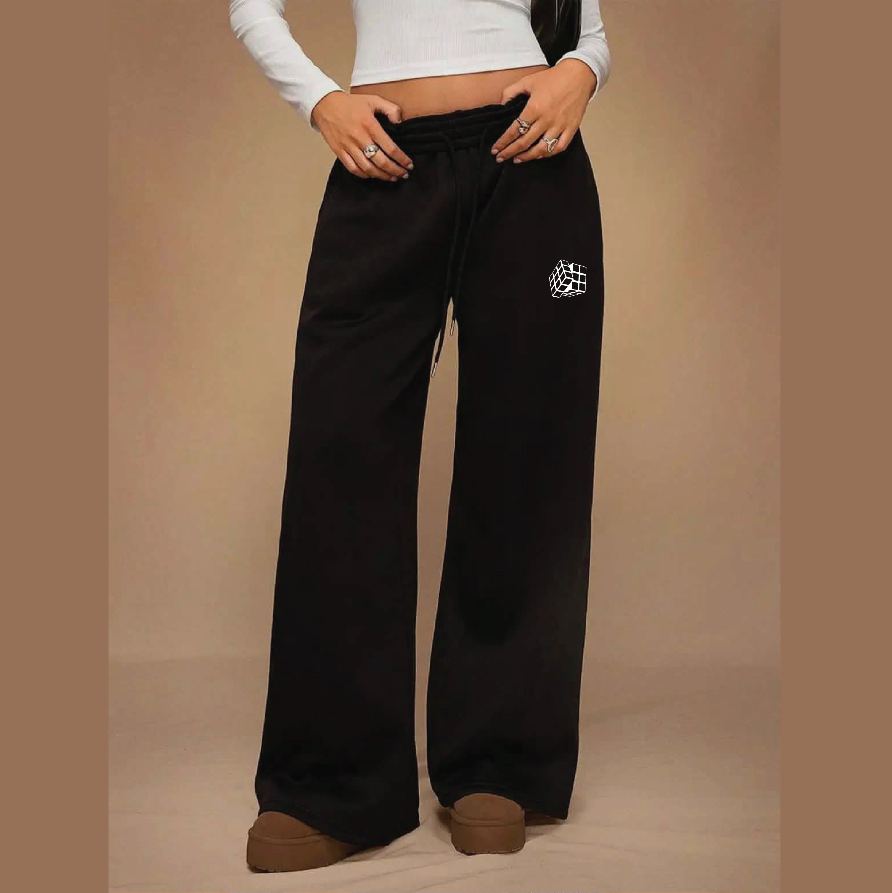 THE SHIFT FLEECE LINED WIDE LEG SWEAT PANTS