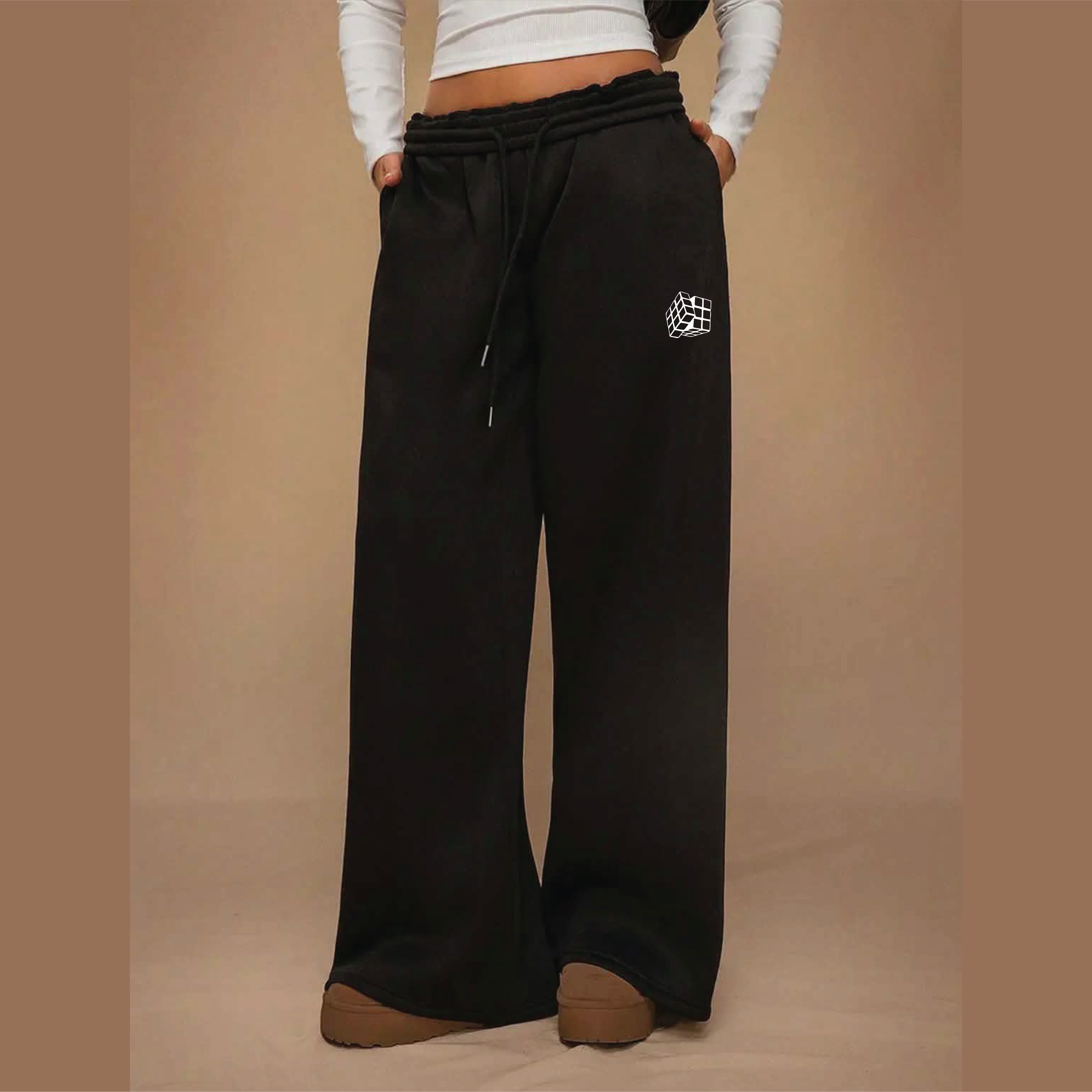 THE SHIFT FLEECE LINED WIDE LEG SWEAT PANTS