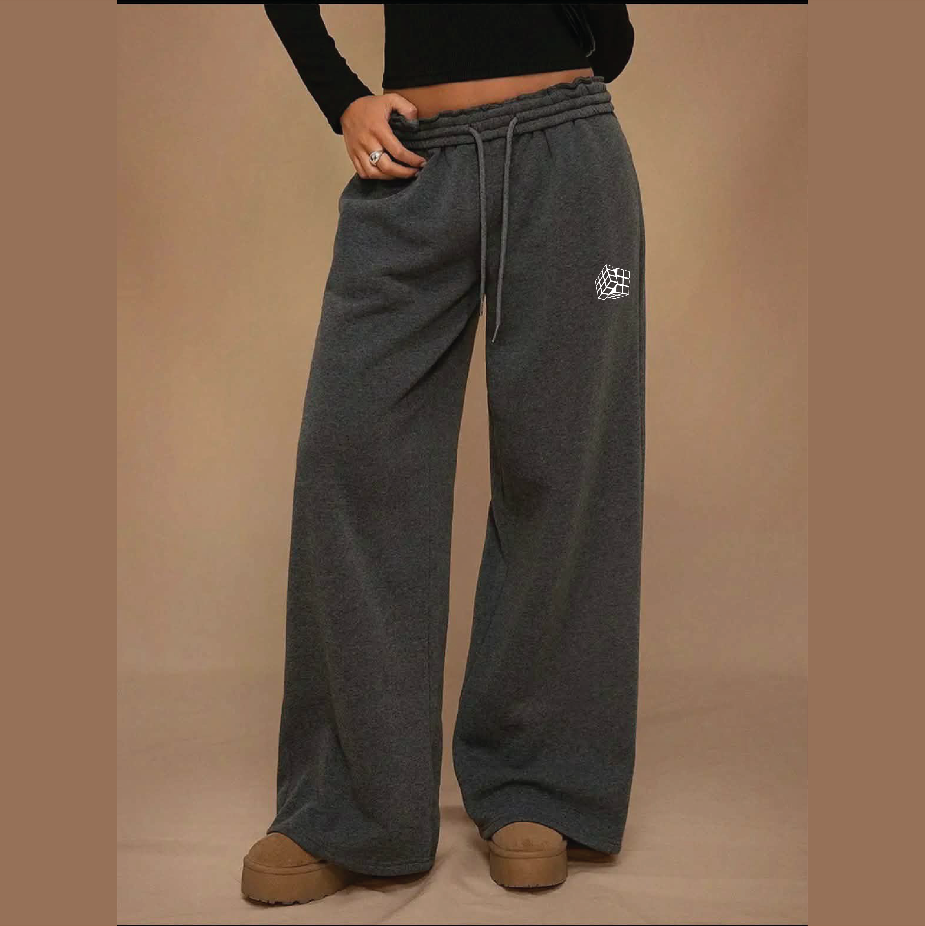 THE SHIFT FLEECE LINED WIDE LEG SWEAT PANTS