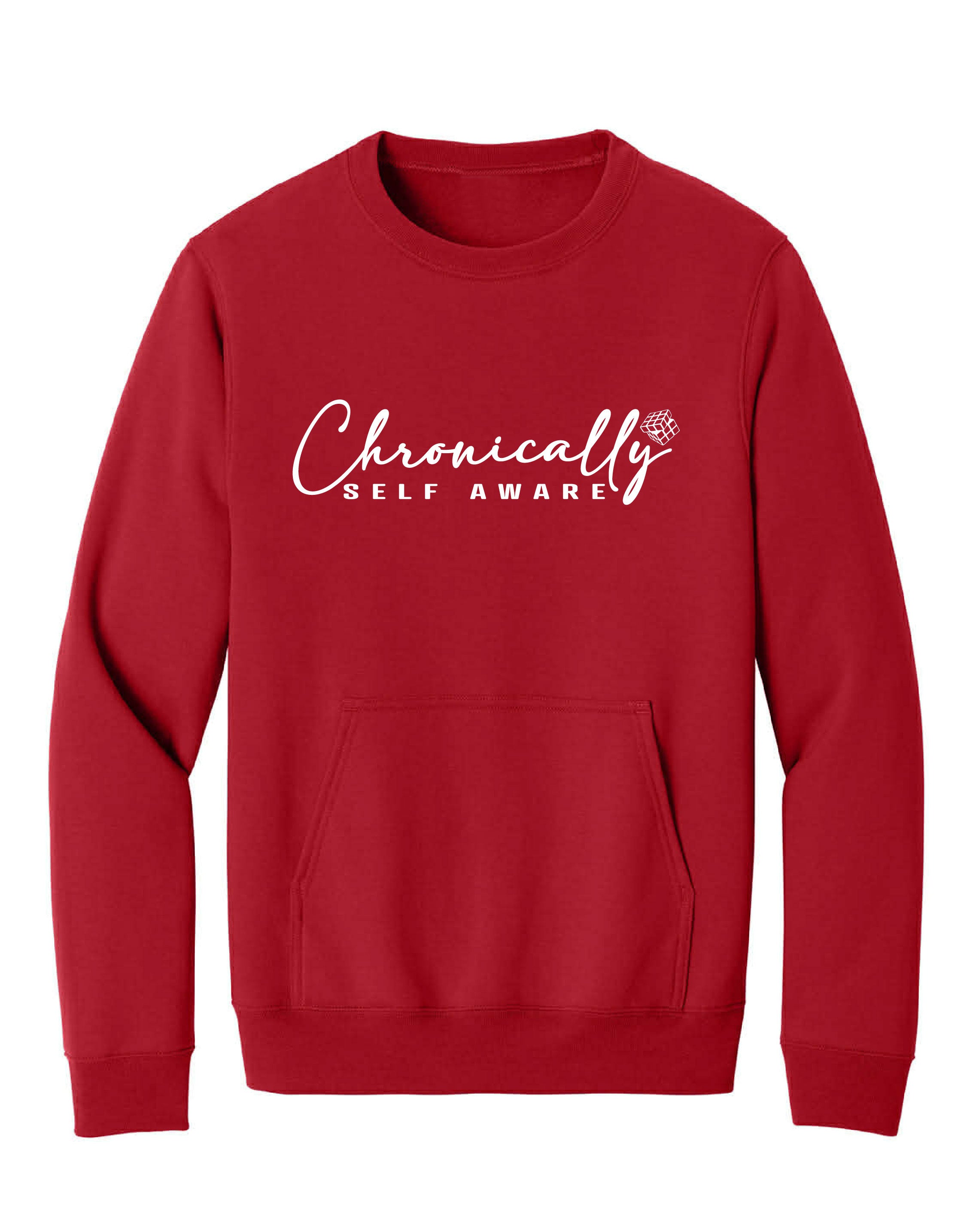 CHRONICALLY SELF AWARE COZY POCKET PULLOVER